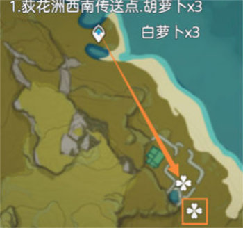 原神胡萝卜采集路线介绍